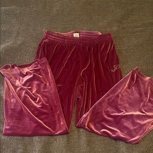 VS PINK  Burgundy track pants velour